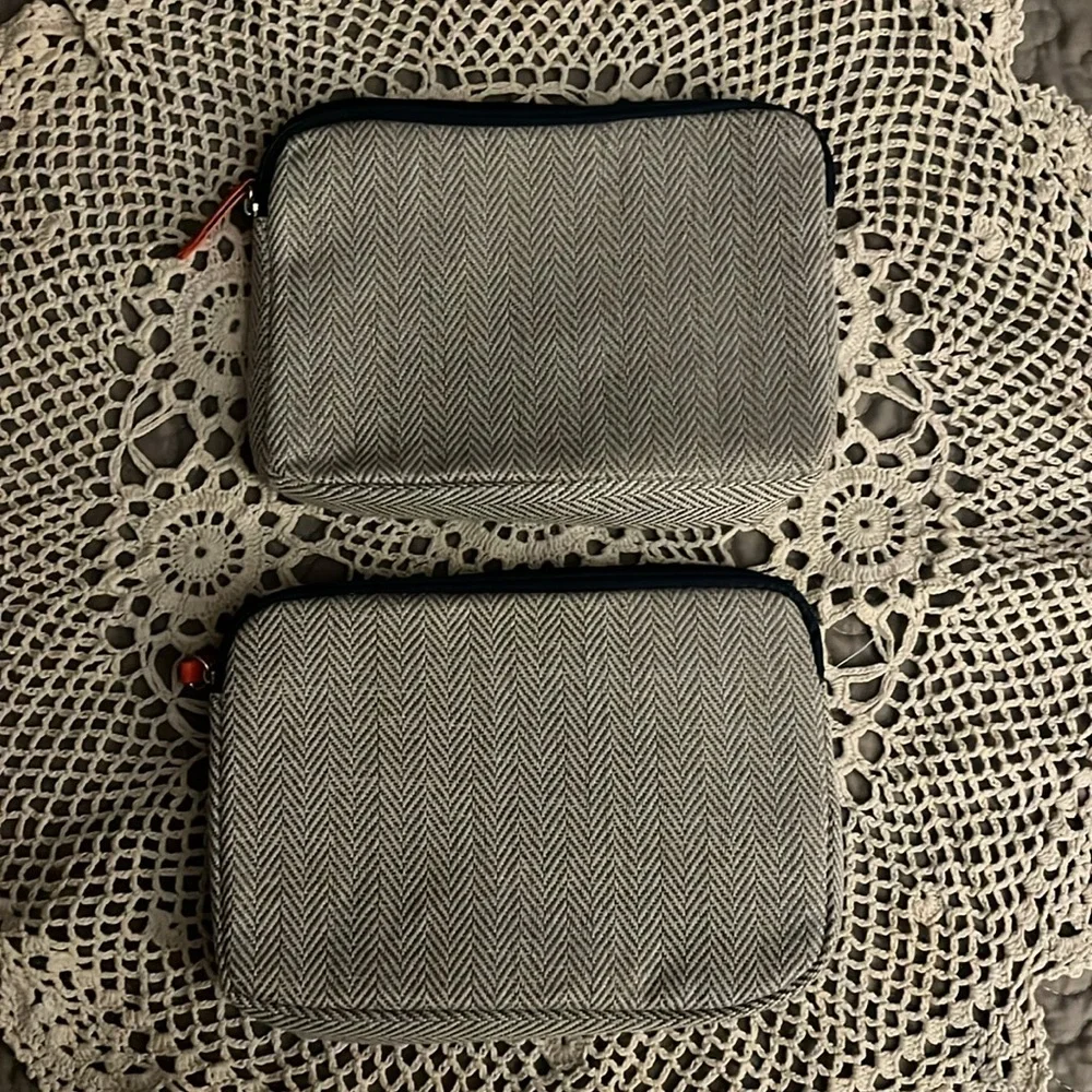 2 Air France Amenity Kit Business Class 2024 and 2023 Blue Herringbone. NWOT